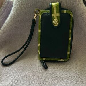 Spartina 449 Green and Black Phone Case with Wrist Strap